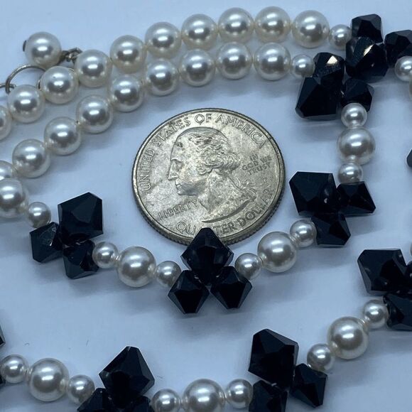 Elegant 18" SGW Designs 925 Sterling Silver, Faux Pearl & Glass Bead Necklace - Picture 6 of 8